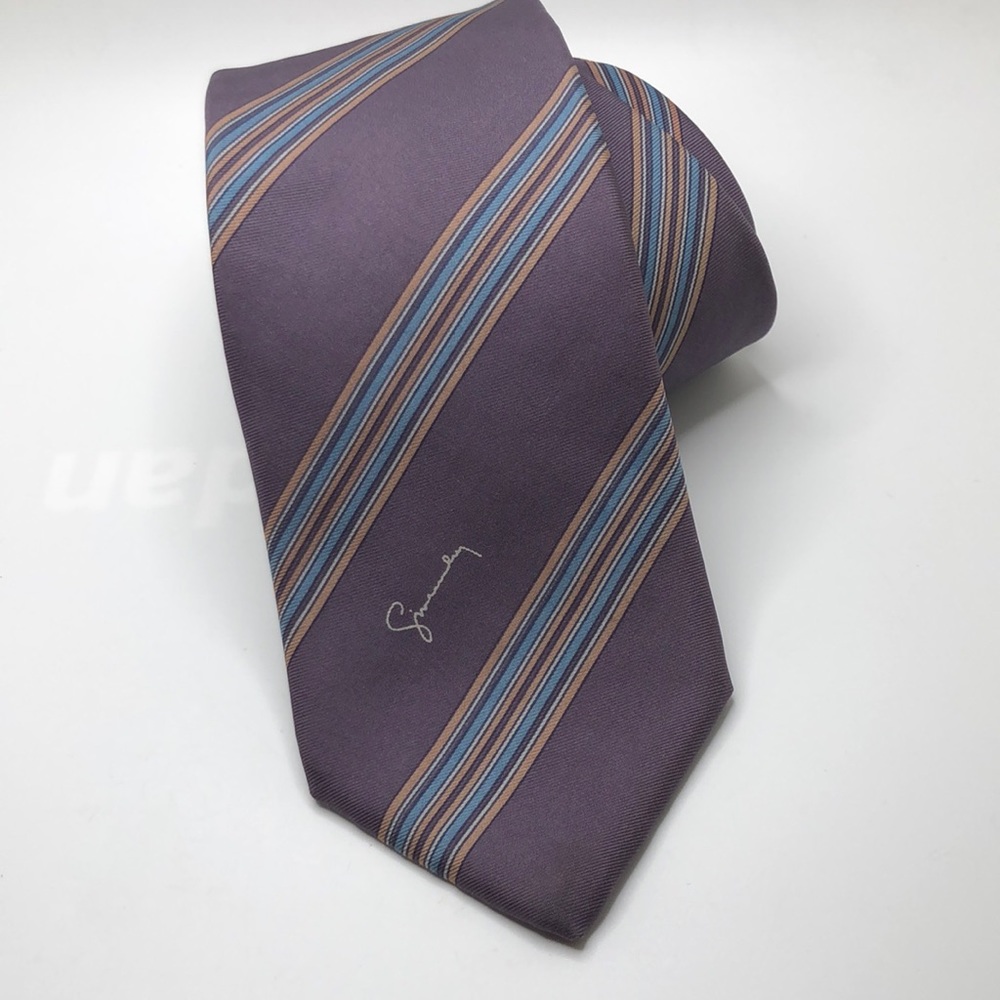 VTG Givenchy Gentlemen Paris Signature 100% Silk Slim Tie. Bar code pattern
